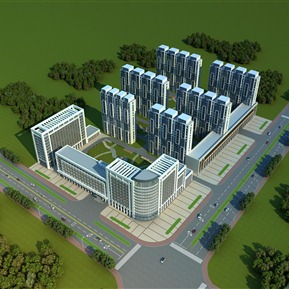 现代 住宅区 商业办公住宅楼