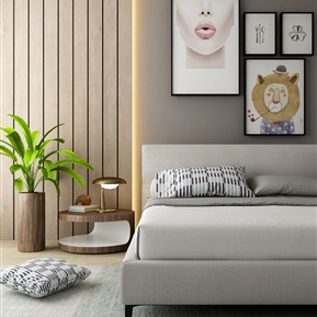 现代 背景双人床  床组合