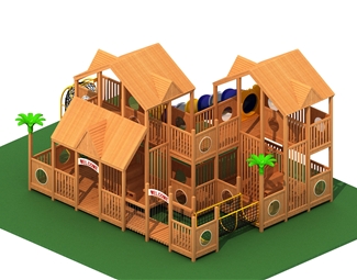 现代 游乐设备 木屋玩具