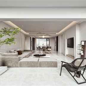 现代 客餐厅 客厅餐厅