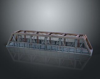 现代 桥 石头路面 跨河大桥 铁桥