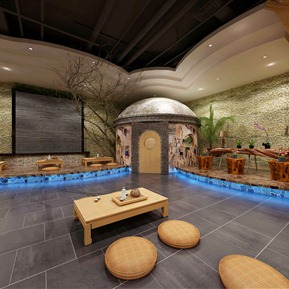 新中式 洗浴中心 禅意洗浴三楼汗蒸