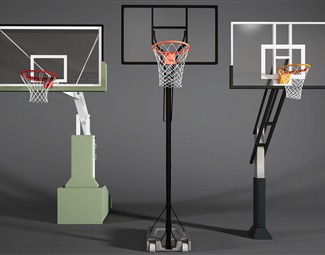篮球架带贴图3d模型