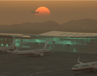 现代机场模型