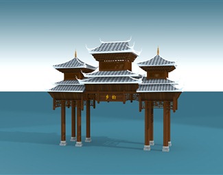 中式 牌坊 侗族寨门