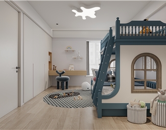 现代高低床儿童房