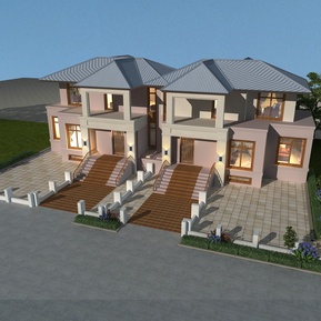 现代 双拼别墅 别墅