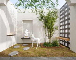 现代 庭院 户外庭院植物景观