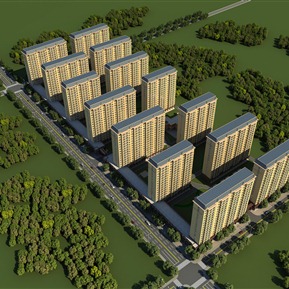 现代 住宅区 住宅鸟瞰