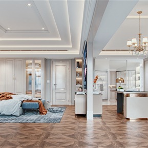 轻奢 卧室 简美女儿房卧室书房