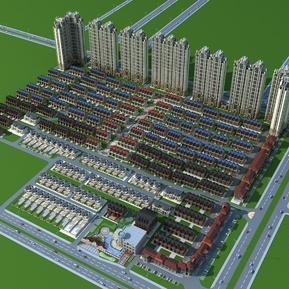 简欧 住宅区 别墅鸟瞰