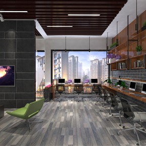 工业LOFT 公共办公区 简约办公空间