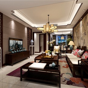 新中式 客厅 客餐厅