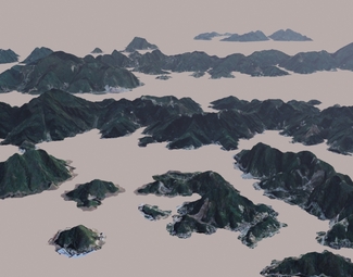 现代 山 真实山脉