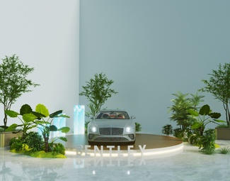 现代展厅绿色植物