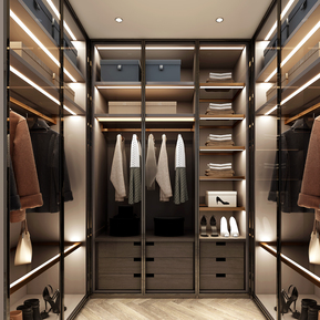 现代 衣帽间 暗黑高级灰衣帽间