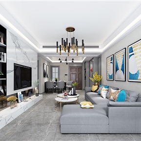 轻奢 客厅 客餐厅