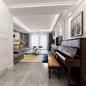 现代 客餐厅 全景