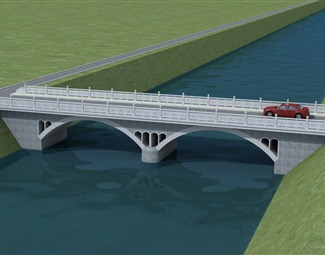新中式跨河石桥