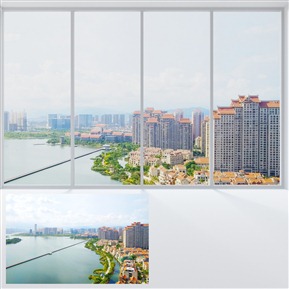 北欧极简灰白色哑光白天外景 小区园景 VR