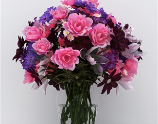 现代 花卉 花瓶装饰品