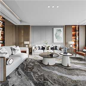 新中式 客餐厅 客餐厅全景