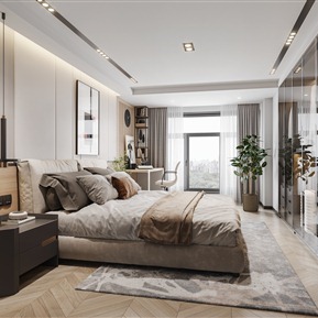 现代 卧室 公寓卧室
