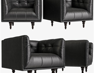 现代现代黑色沙发