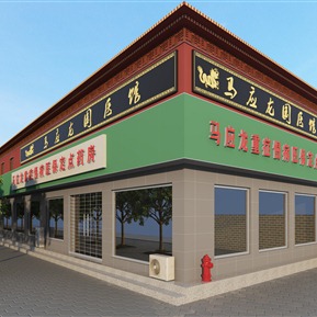 新中式 门头 中医药店门头