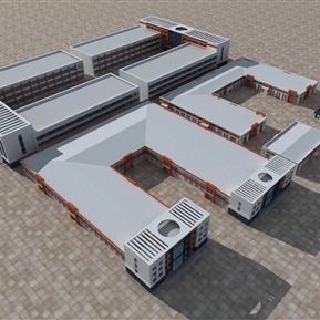 现代 学校 学校商业办公楼