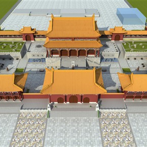 中式 寺庙 寺庙鸟瞰