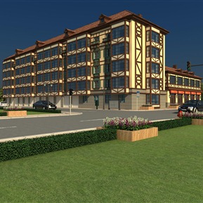 欧式 住宅区 商业住宅楼沿街