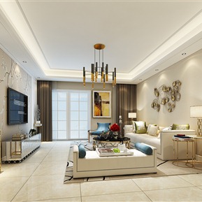 轻奢 客厅 客餐厅