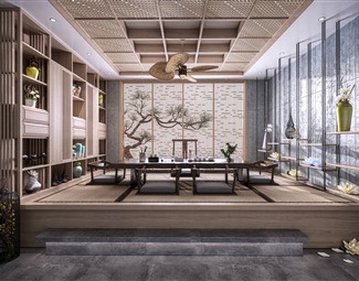 新中式日式茶室空间