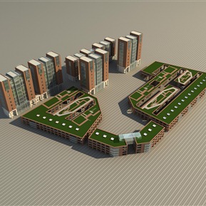 现代 鸟瞰图 小区鸟瞰