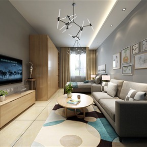 现代 公寓 客厅