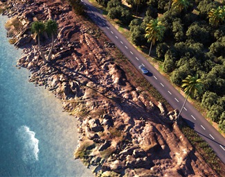 现代 风景 海边公路