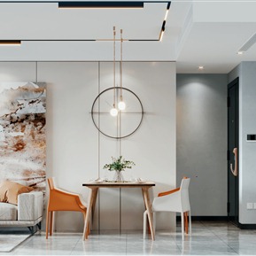 现代 客餐厅 客餐厅厨房