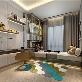 现代 榻榻米卧室 儿童房卧室