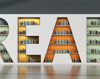 现代图书馆书架