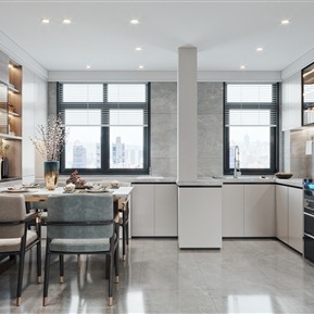 现代 厨房 餐厅厨房