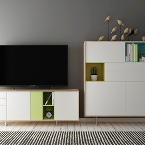 现代 电视柜 电视柜电视边柜装饰品组合