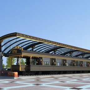 简欧 餐厅建筑 火车餐厅