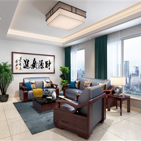 新中式 接待室 企业接待室休息室