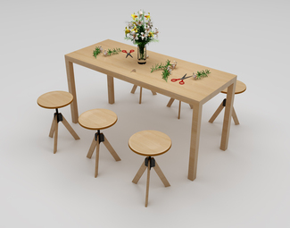 现代 手工桌椅 插花手工桌
