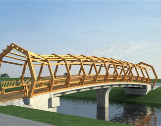 现代木栈道桥