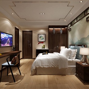 新中式 客房 民宿客房过道