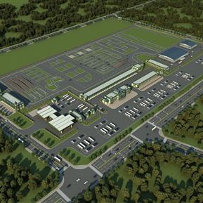 现代 鸟瞰图 驾校训练场