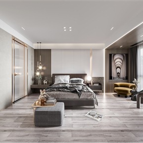 现代 卧室 主卧室