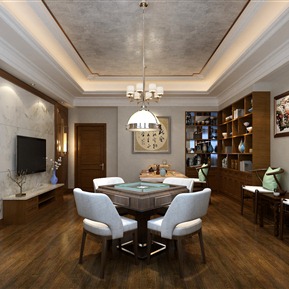 新中式 棋牌室 棋牌及品茶室